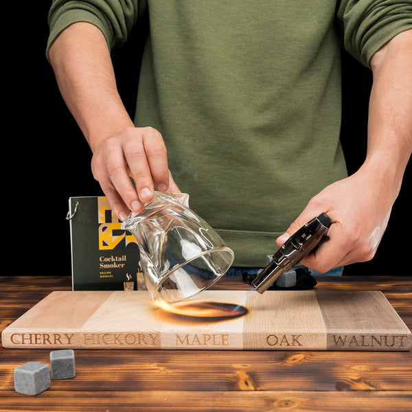 Cocktail Smoker Kit with Torch Wood Chips Old Fashioned Chimney Drink Gifts  Men